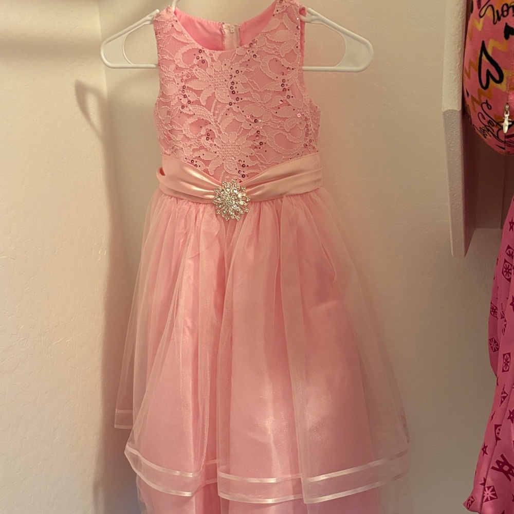 Charming Pink Lace Formal Dress for Kids